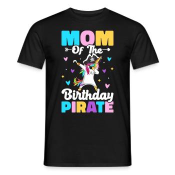 Mom of the Birthday Pirate Pirates Birthday Pirate - Männer T-Shirt - Schwarz - Vorne - AI Model Male 178 light (178cm)