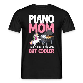 Piano Mom Like A Regular Mom Female Piano Player - Männer T-Shirt - Schwarz - Vorne - AI Model Male 178 light (178cm)