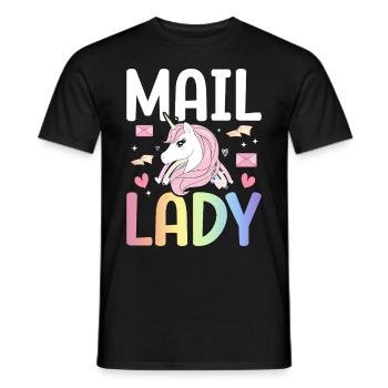 Mail Lady Postal Service Female Postman - Men's T-Shirt - black - Front - AI Model Male 178 light (178cm)