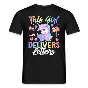 This Girl Delivers Letters Female Postal Service - Männer T-Shirt - Schwarz - Vorne - AI Model Male 178 light (178cm)