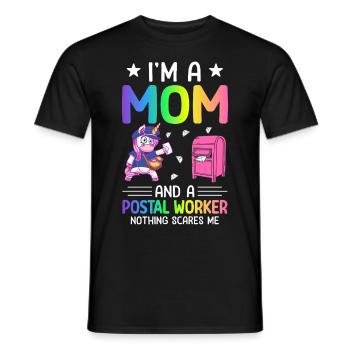 Je suis une maman et une travailleuse des postes Service postal Courrier - T-shirt homme - noir - Devant - AI Model Male 178 light (178cm)