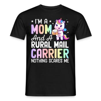 Mom And A Rural Mail Carrier Rural Carrier Postal - Men's T-Shirt - black - Front - AI Model Male 178 light (178cm)