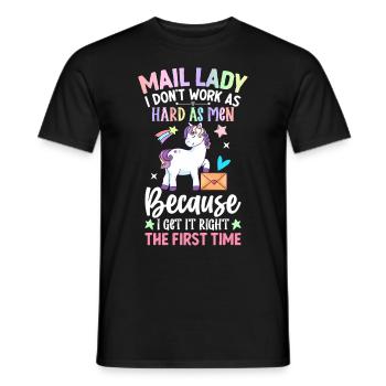 Factrice, je ne travaille pas aussi dur que les hommes Service postal - T-shirt homme - noir - Devant - AI Model Male 178 light (178cm)