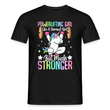 Powerlifting Girl comme une fille normale Powerlifter - T-shirt homme - noir - Devant - AI Model Male 178 light (178cm)