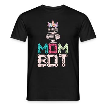 Mom Bot Robot Robot Engineer Mom Illustration - Men's T-Shirt - black - Front - AI Model Male 178 light (178cm)