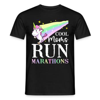 Cool Moms Run Marathons Female Runner Running - Men's T-Shirt - black - Front - AI Model Male 178 light (178cm)