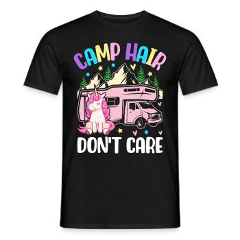 Camp Hair Don’t Care Camping Girl Campeur - T-shirt homme - noir - Devant - AI Model Male 178 light (178cm)