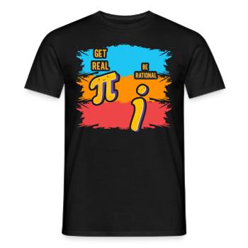 Realistisch werden vs. rational sein - Männer T-Shirt - Schwarz - Vorne - AI Model Male 178 light (178cm)