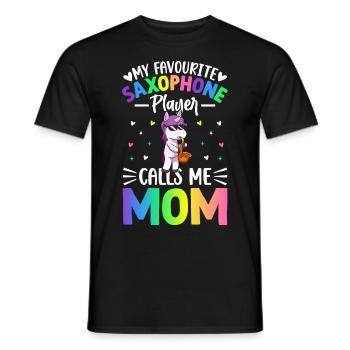 My Favourite Saxophone Player Calls Me Mom - Männer T-Shirt - Schwarz - Vorne - AI Model Male 178 light (178cm)