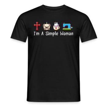 Machine à coudre Couture Femmes Équipe de couture Je suis un Simple - T-shirt homme - noir - Devant - AI Model Male 178 light (178cm)