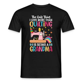 Das Einzige, was ich mehr liebe als Quilten, ist - Männer T-Shirt - Schwarz - Vorne - AI Model Male 178 light (178cm)
