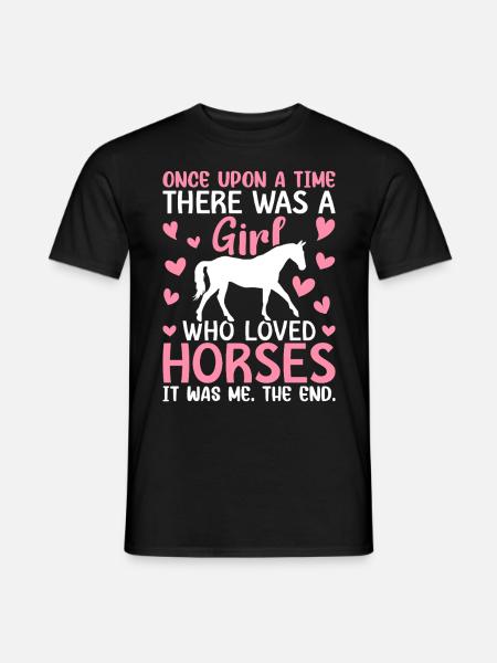 A Girl Loved Horses Horse Girl Horse Riding Girl - Männer T-Shirt - Schwarz