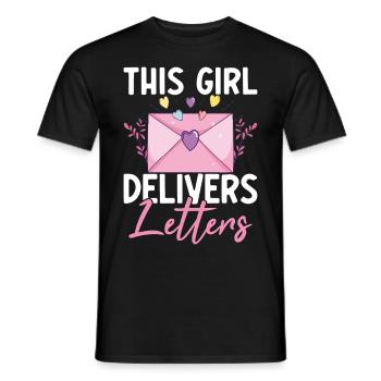 This Girl Delivers Letters Weibliche - Männer T-Shirt - Schwarz - Vorne - AI Model Male 178 light (178cm)