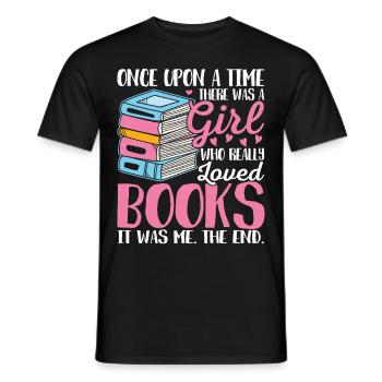 A girl who loved books Female - Men's T-Shirt - black - Front - AI Model Male 178 light (178cm)