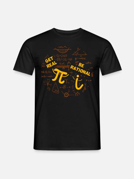 Mathe-Humor – Pi vs. imaginäre Zahl - Männer T-Shirt - Schwarz