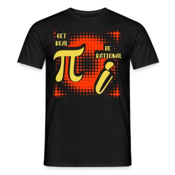 Mathe-Humor – Pi vs. imaginäre Zahl - Männer T-Shirt - Schwarz - Vorne - AI Model Male 178 light (178cm)