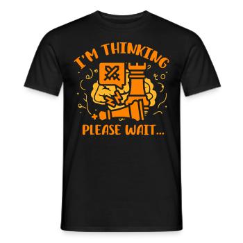 Je me dis, s’il vous plaît, attendez Échecs - T-shirt homme - noir - Devant - AI Model Male 178 light (178cm)