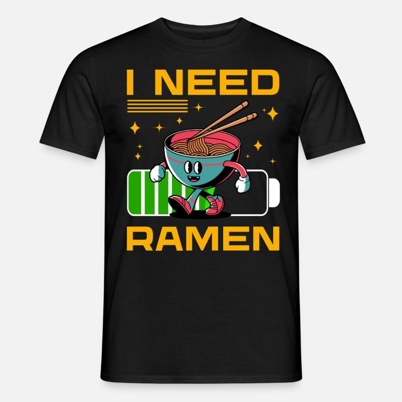 Ich brauche Ramen - Männer T-Shirt - Schwarz