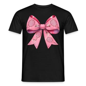 Coquette Bow Badminton Badminton Racket Pink - Men's T-Shirt - black - Front - AI Model Male 178 light (178cm)