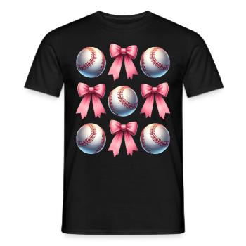 Coquette Bow Baseball Spieler Team Coach Trainer - Männer T-Shirt - Schwarz - Vorne - AI Model Male 178 light (178cm)