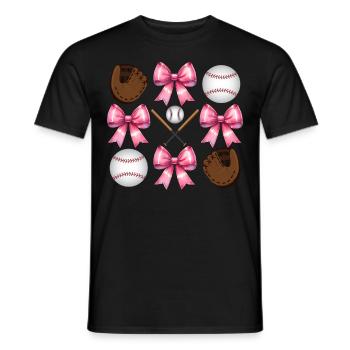 Coquette Bogen Baseballschläger Handschuhe Catcher - Männer T-Shirt - Schwarz - Vorne - AI Model Male 178 light (178cm)