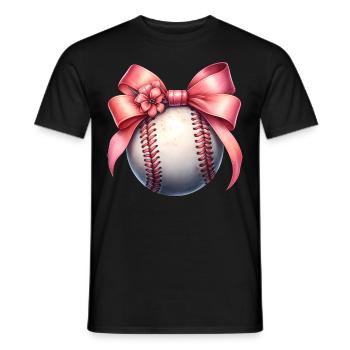Coquette Bow Joueur de Baseball Equipe Fête des Mères - T-shirt homme - noir - Devant - AI Model Male 178 light (178cm)