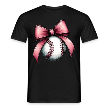 Coquette Bow Joueur de Baseball Equipe Fête des Mères - T-shirt homme - noir - Devant - AI Model Male 178 light (178cm)