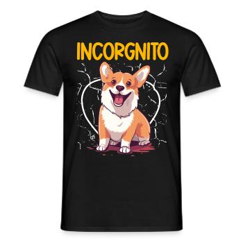 Incorgnito – Jeu de mots amusant sur le corgi - T-shirt homme - noir - Devant - AI Model Male 178 light (178cm)