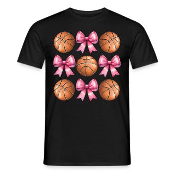 Coquette Bogen Basketball Spieler Mütter Tag Rosa - Männer T-Shirt - Schwarz - Vorne - AI Model Male 178 light (178cm)