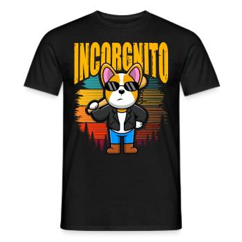 Incorgnito – Jeu de mots amusant sur le corgi - T-shirt homme - noir - Devant - AI Model Male 178 light (178cm)