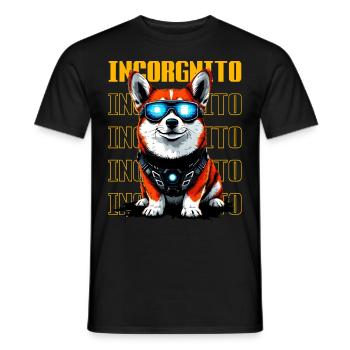 Incorgnito – Jeu de mots amusant sur le corgi - T-shirt homme - noir - Devant - AI Model Male 178 light (178cm)