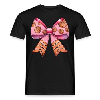 Coquette noeud basket-ball motif fête des mères rose - T-shirt homme - noir - Devant - AI Model Male 178 light (178cm)