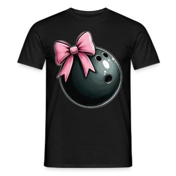 Coquette Bowling Bowling Bowler Team Pink Ribbon - Männer T-Shirt - Schwarz - Vorne - AI Model Male 178 light (178cm)