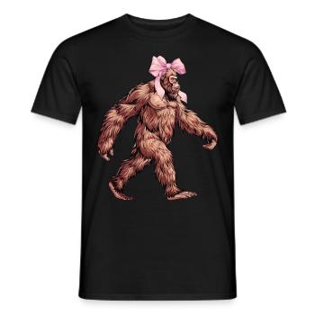 Coquette Bogen Bigfoot Sasquatch Yeti Rosa - Männer T-Shirt - Schwarz - Vorne - AI Model Male 178 light (178cm)