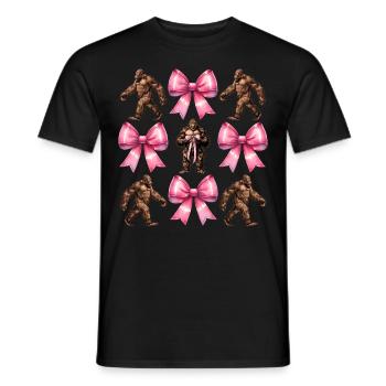 Coquette Bogen Bigfoot Sasquatch Yeti Rosa - Männer T-Shirt - Schwarz - Vorne - AI Model Male 178 light (178cm)