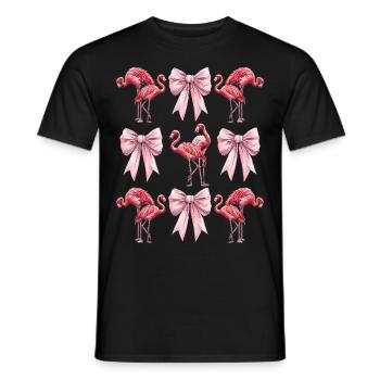 Coquette Bow Flamingo Mother's Day Band Mom Girl - Men's T-Shirt - black - Front - AI Model Male 178 light (178cm)