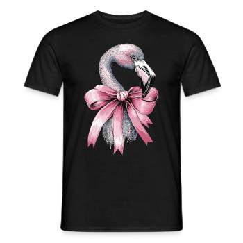 Coquette Bow Flamingo Muttertag Band Mom Girl - Männer T-Shirt - Schwarz - Vorne - AI Model Male 178 light (178cm)