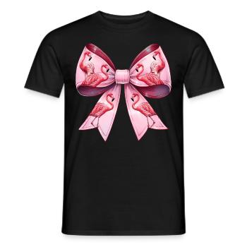 Coquette Schleife Flamingo Muttertag Muster Rosa - Männer T-Shirt - Schwarz - Vorne - AI Model Male 178 light (178cm)