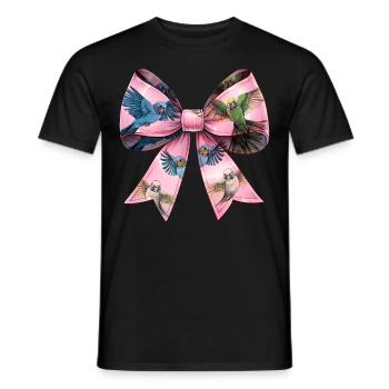 Coquette Bow Budgie Budgie Motif Perroquet - T-shirt homme - noir - Devant - AI Model Male 178 light (178cm)