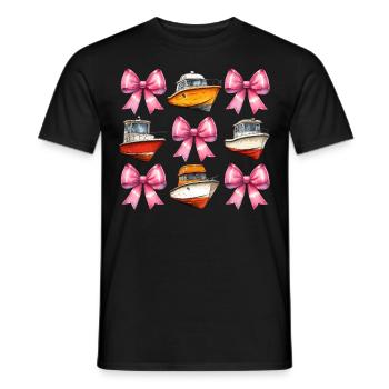 Coquette Bow Boating Capitaine Boater Ribbon - T-shirt homme - noir - Devant - AI Model Male 178 light (178cm)