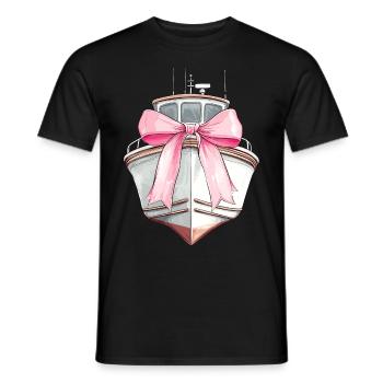 Coquette Bow Boating Capitaine Boater Ribbon - T-shirt homme - noir - Devant - AI Model Male 178 light (178cm)