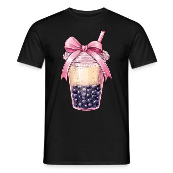 Coquette Bow Boba Tea Bubble Tea Mothers Day - Men's T-Shirt - black - Front - AI Model Male 178 light (178cm)
