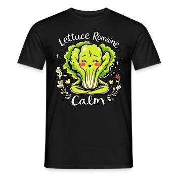 Salat Romaine Calm – Lustiger Salat Yoga - Männer T-Shirt - Schwarz - Vorne - AI Model Male 178 light (178cm)