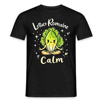 Laitue romaine calme – Salade amusante - T-shirt homme - noir - Devant - AI Model Male 178 light (178cm)