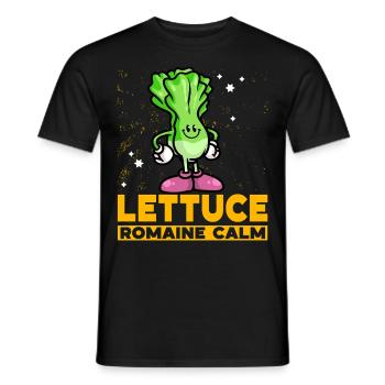 Laitue romaine calme – Salade amusante - T-shirt homme - noir - Devant - AI Model Male 178 light (178cm)