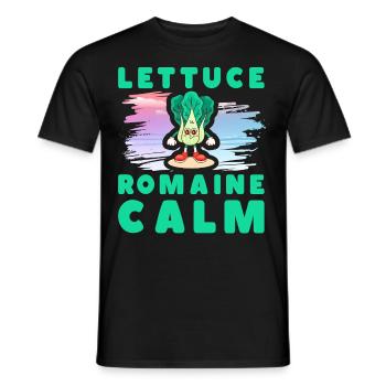 Laitue romaine calme – Salade amusante - T-shirt homme - noir - Devant - AI Model Male 178 light (178cm)