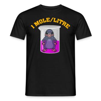 1 mole/L - T-shirt homme - noir - Devant - AI Model Male 178 light (178cm)