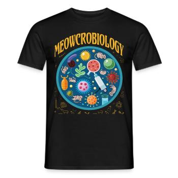 Miaoucrobiologie - T-shirt homme - noir - Devant - AI Model Male 178 light (178cm)