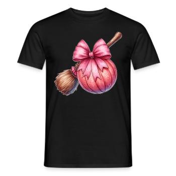 Coquette Bow Broomball Player Broomballer - Men's T-Shirt - black - Front - AI Model Male 178 light (178cm)