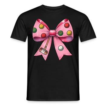 Coquette Bogen Krocketschläger Ball Mütter Tag - Männer T-Shirt - Schwarz - Vorne - AI Model Male 178 light (178cm)